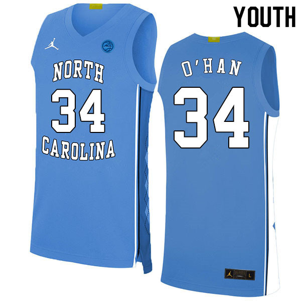 2020 Youth #34 Robbie O'Han North Carolina Tar Heels College Basketball Jerseys Sale-Blue